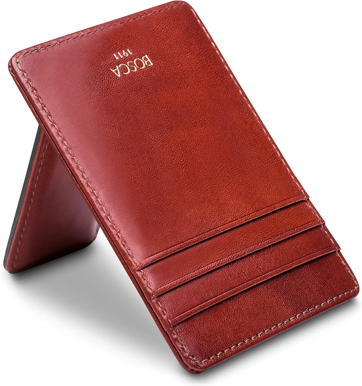 Bosca Old Leather RFID Blocking Front Pocket Wallet with Magnetic Money Clip - Leather Wallet for Men