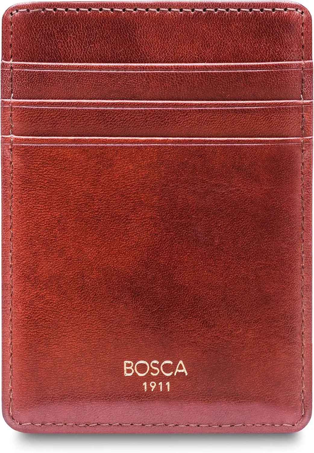 Bosca Old Leather RFID Blocking Front Pocket Wallet with Magnetic Money Clip - Leather Wallet for Men