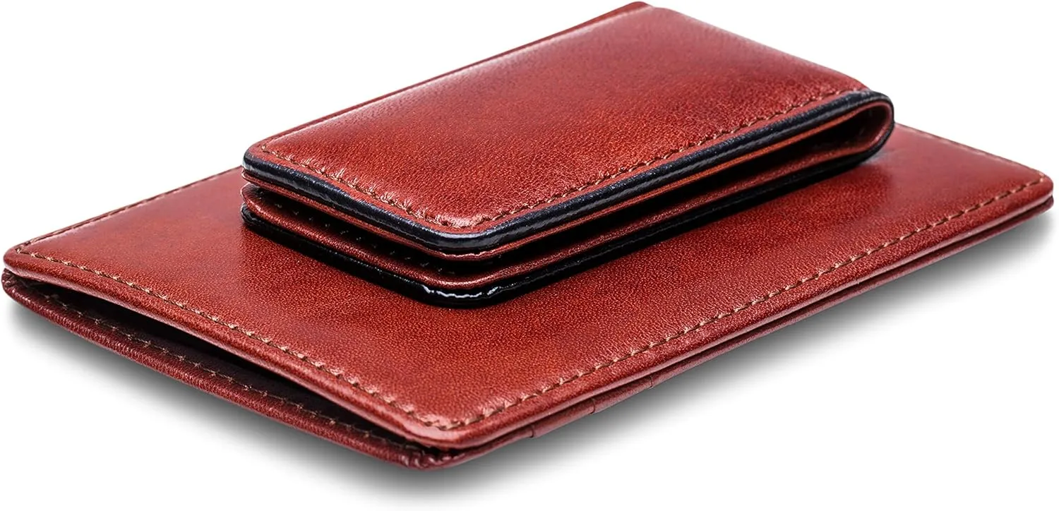 Bosca Old Leather RFID Blocking Front Pocket Wallet with Magnetic Money Clip - Leather Wallet for Men