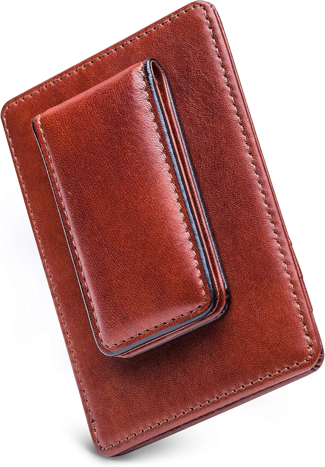 Bosca Old Leather RFID Blocking Front Pocket Wallet with Magnetic Money Clip - Leather Wallet for Men