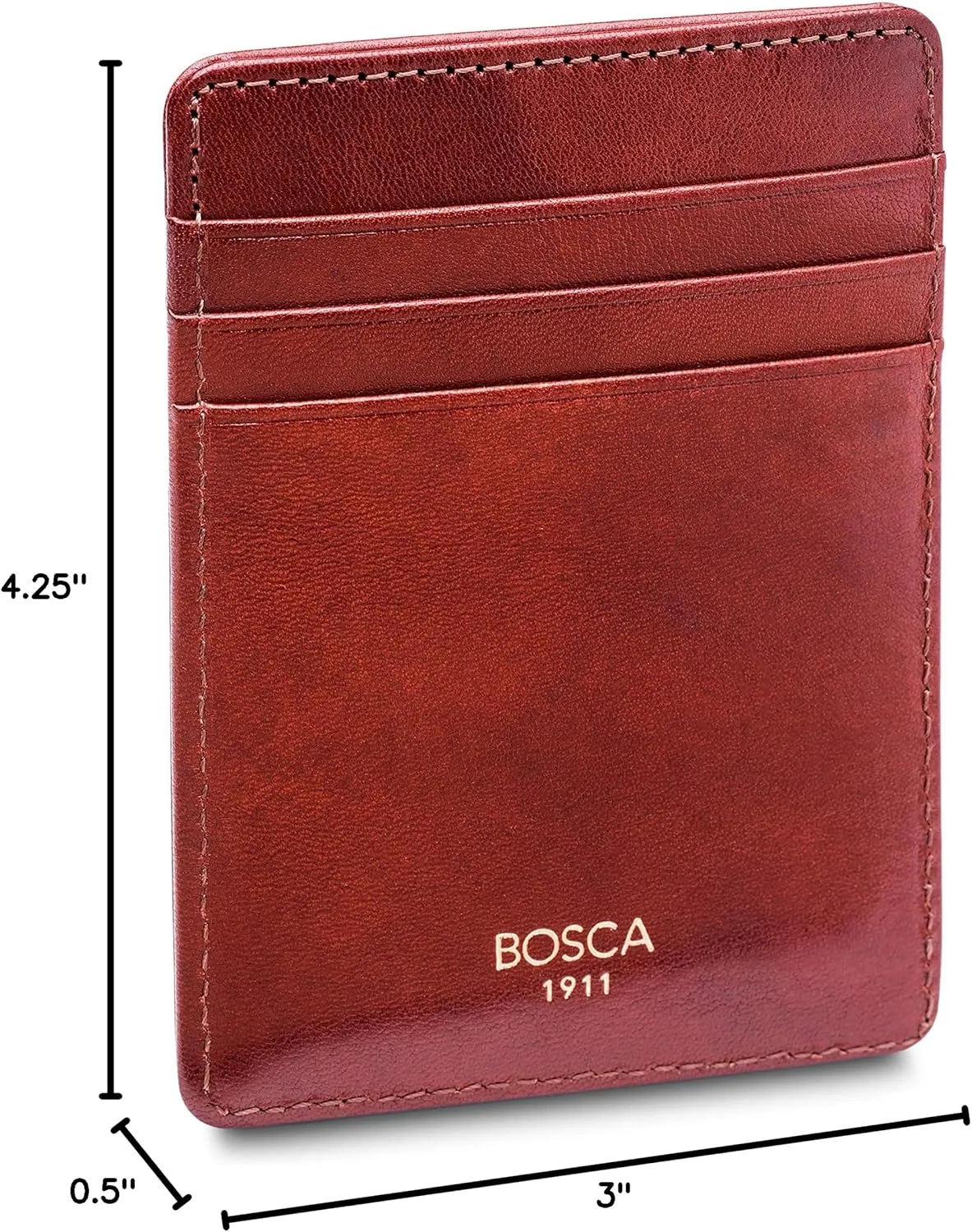Bosca Old Leather RFID Blocking Front Pocket Wallet with Magnetic Money Clip - Leather Wallet for Men