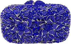 Boutique De FGG Flowers Women Crystal Clutch Purses Evening Minaudiere Bags Wedding Party Bridal Rhinestones Handbags,Mini