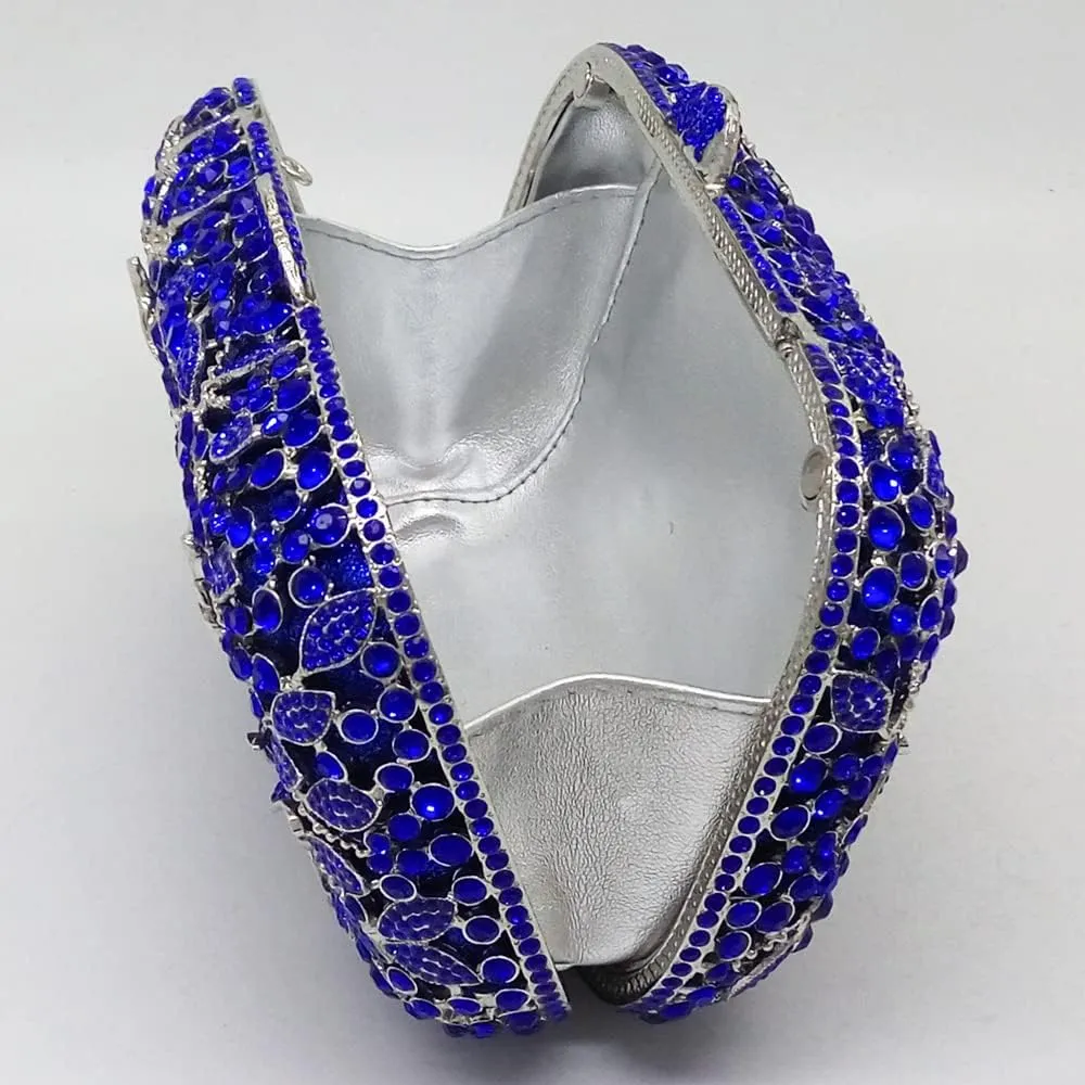 Boutique De FGG Flowers Women Crystal Clutch Purses Evening Minaudiere Bags Wedding Party Bridal Rhinestones Handbags,Mini