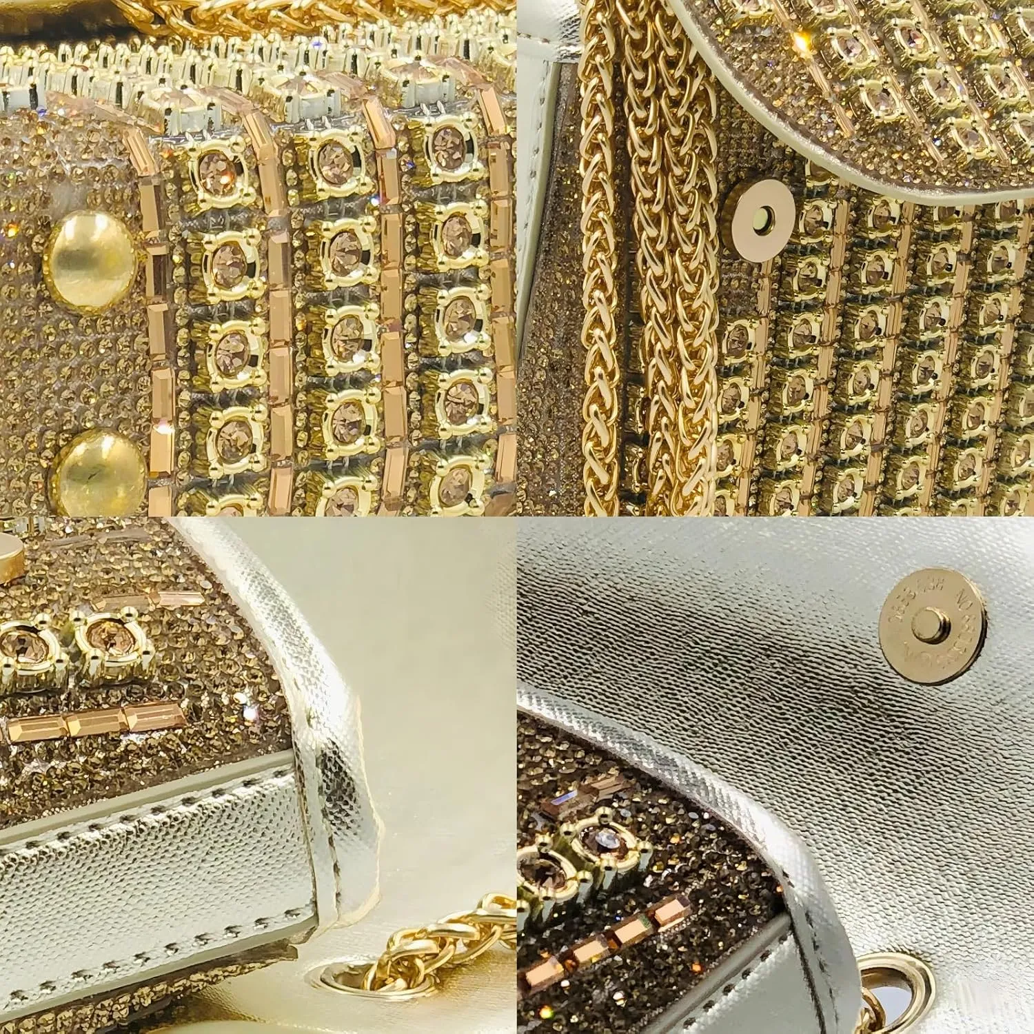 Boutique De FGG Rhinestone Clutch Purse Sparkling Diamond Women Evening Bags and Clutches Party Wedding Crystal Clutch,Mini