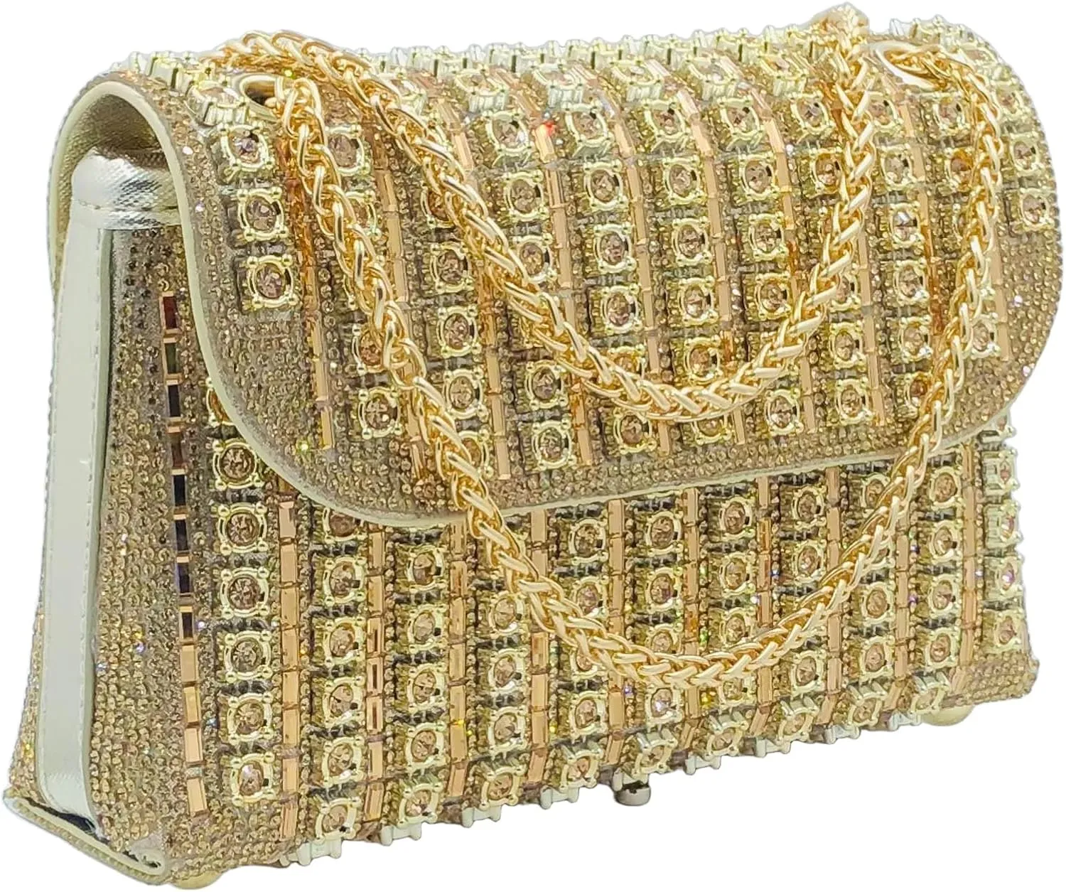 Boutique De FGG Rhinestone Clutch Purse Sparkling Diamond Women Evening Bags and Clutches Party Wedding Crystal Clutch,Mini