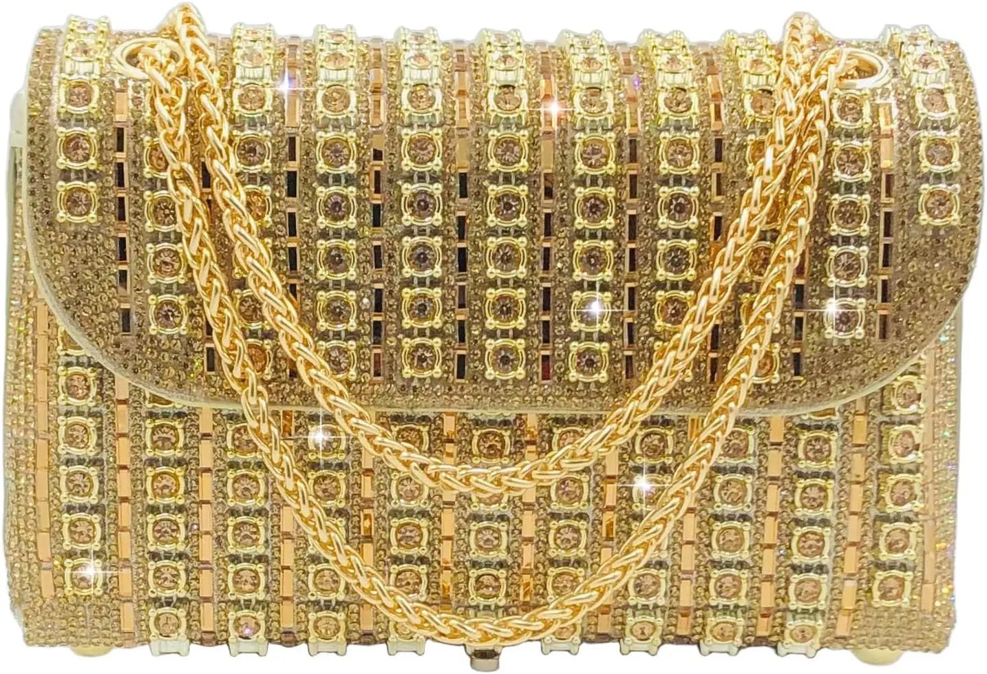 Boutique De FGG Rhinestone Clutch Purse Sparkling Diamond Women Evening Bags and Clutches Party Wedding Crystal Clutch,Mini