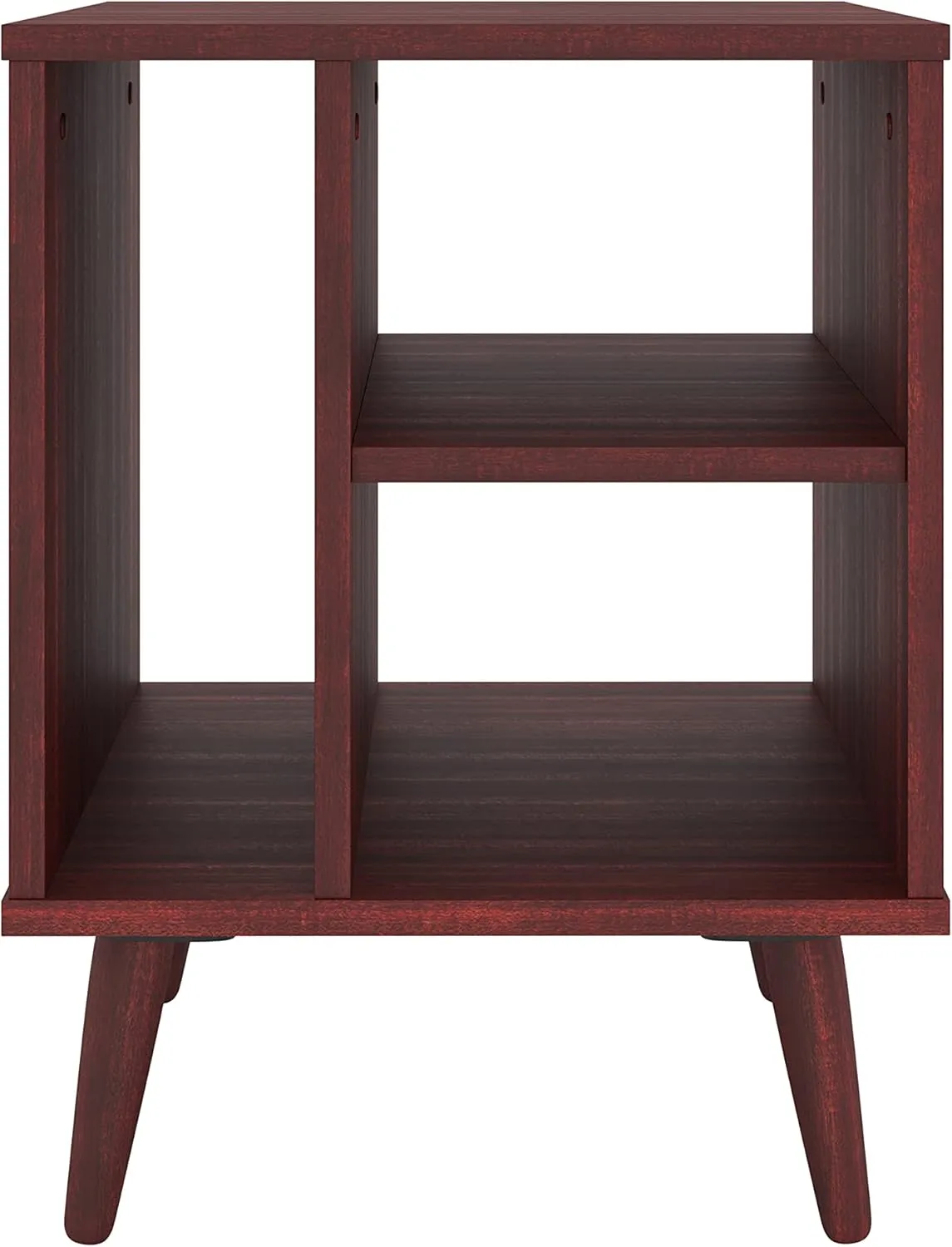 Boyd Sleep Mid-Century Modern Bedroom Nightstand Bedside Table: Warwick Three Compartment Storage Spaces, Cherry