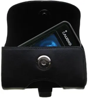 Brand Horizontal Black Leather Carrying Case for The Cowon iAudio U3 with Integrated Belt Loop and Optional Belt Clip