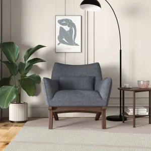 Brayden Mid Century Modern Sea Side Grey Linen Armchair