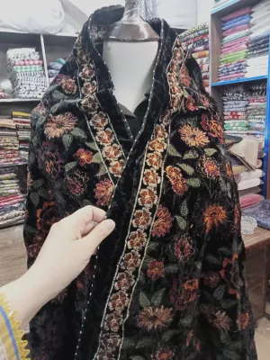 Breeze velvet embroidered shawls