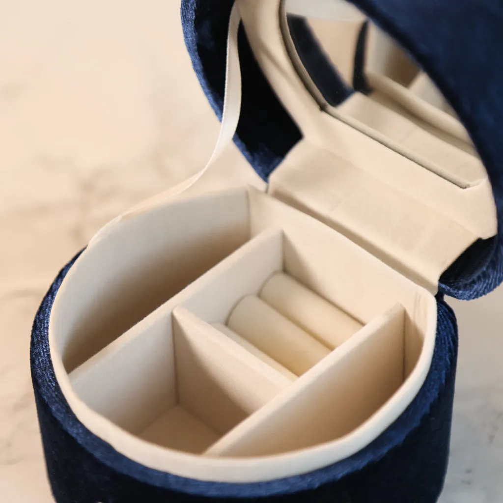 Bridesmaid Maid of Honour Gift Sapphire Blue Velvet Jewellery Box