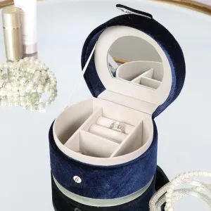Bridesmaid Maid of Honour Gift Sapphire Blue Velvet Jewellery Box