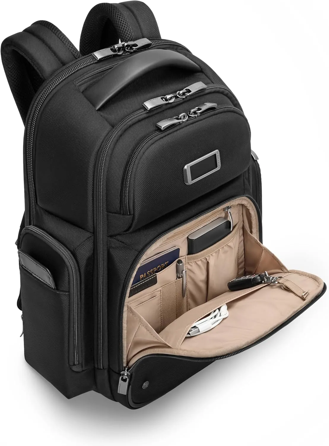 Briggs & Riley Large Cargo Backpack for Women & Men - Daypack for Work, Personal Item Travel Bag, Spacious & Durable, Padded Straps, Fits up to 17" Laptop - @work Collection, Black