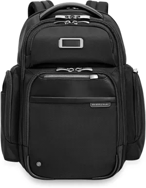 Briggs & Riley Large Cargo Backpack for Women & Men - Daypack for Work, Personal Item Travel Bag, Spacious & Durable, Padded Straps, Fits up to 17" Laptop - @work Collection, Black