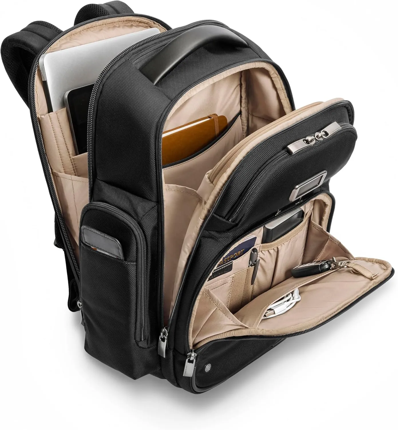 Briggs & Riley Large Cargo Backpack for Women & Men - Daypack for Work, Personal Item Travel Bag, Spacious & Durable, Padded Straps, Fits up to 17" Laptop - @work Collection, Black