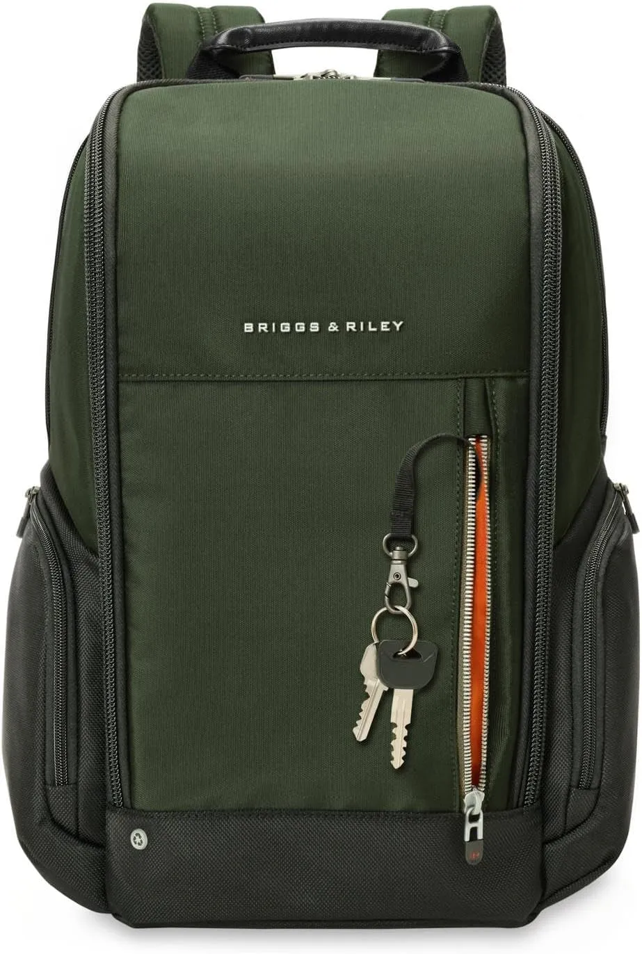 Briggs & Riley Medium Widemouth Backpack - Carry On Travel Backpack for Women & Men, Personal Item Bag, Self-Repairing Zippers, Padded Straps, Fits up to 15.6" Laptop - HTA Collection, Forest