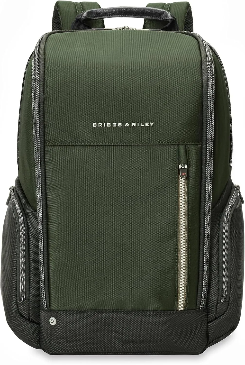 Briggs & Riley Medium Widemouth Backpack - Carry On Travel Backpack for Women & Men, Personal Item Bag, Self-Repairing Zippers, Padded Straps, Fits up to 15.6" Laptop - HTA Collection, Forest