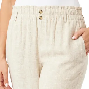 Briggs Ladies' Comfort Stretch Waistband Linen Blend Pants (US, Alpha, Large, Regular, Regular, Tan)