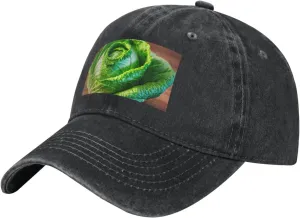 Bright Cabbage Print Unisex Washed Denim Baseball Cap,Adjustable Dad Hat,Trucker Hat for Sports, Travel