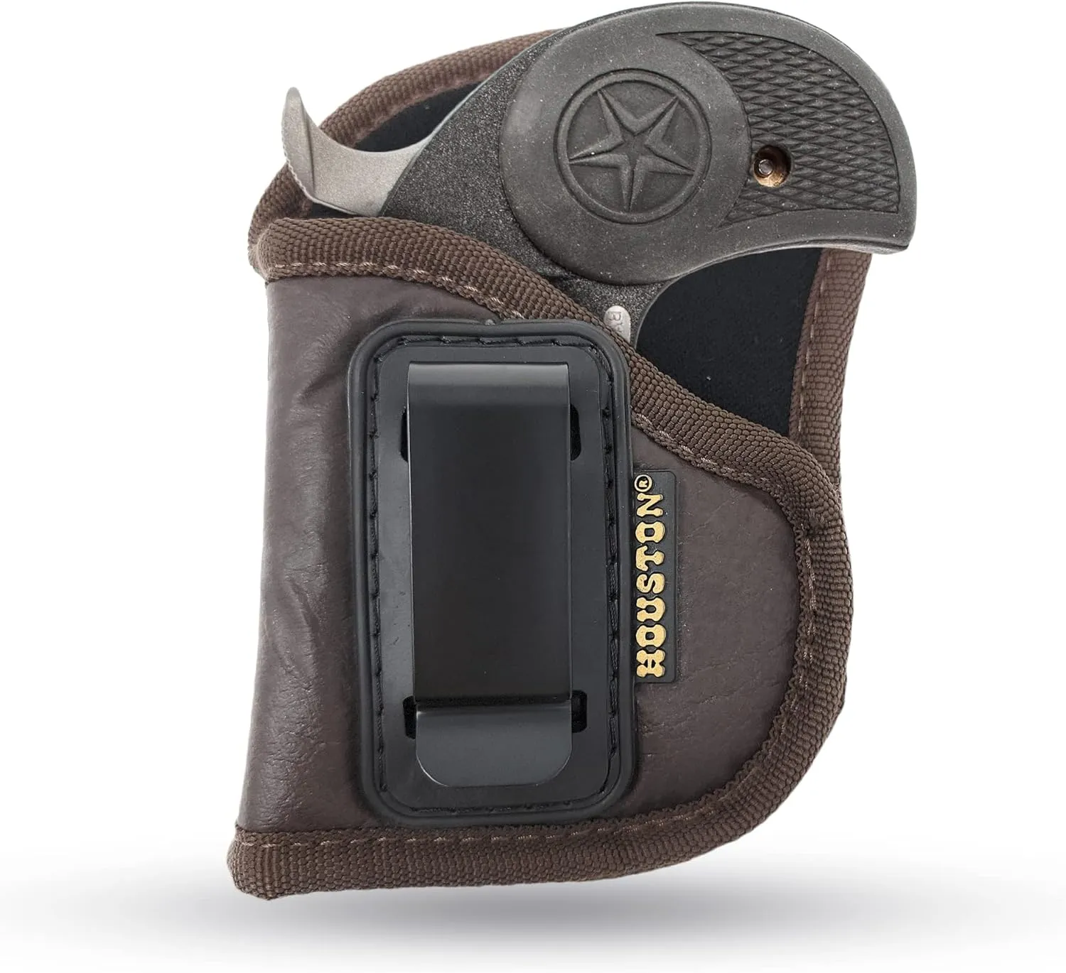 Brown Inside Waistband Gun Holster for Men/Women for Bond Arms, Roughneck, Backup, Texas Def 1 .410/357 / 38 / .9 / .45, 2.5 Barrel (Left). Eco Leather Concealed Handgun Holster 9mm by Houston