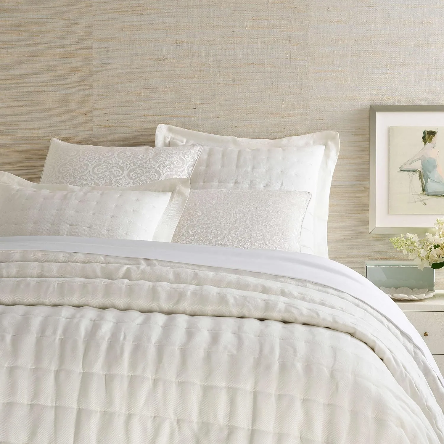 Brussels Ivory Quilt, King Size, Ivory Solid Pattern