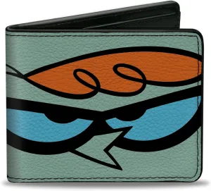 Buckle-Down Dexter's Laboratory Wallet, Bifold, Dexters Laboratory Face Character Close Up Blue, Vegan Leather