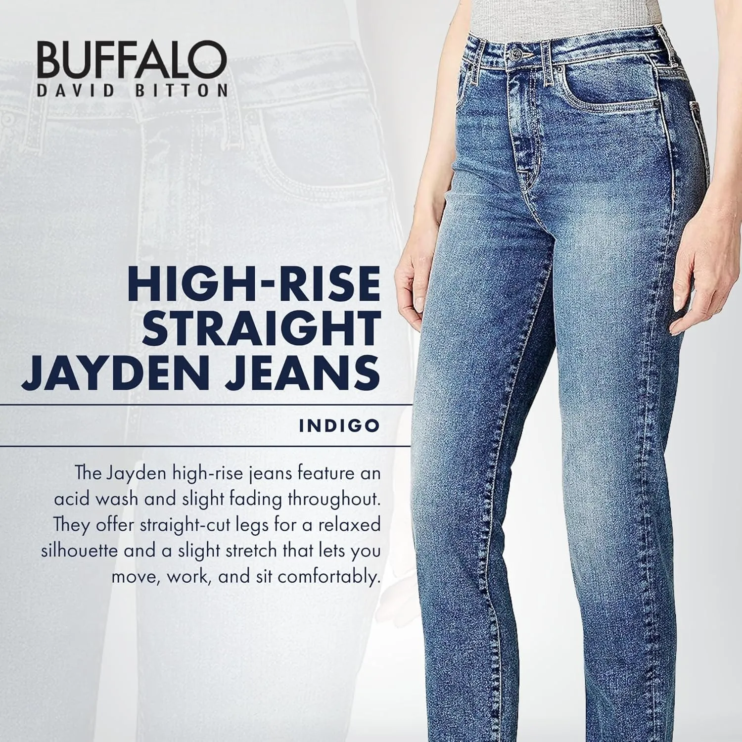 Buffalo David Bitton Women's Hi Rise Straight Jean