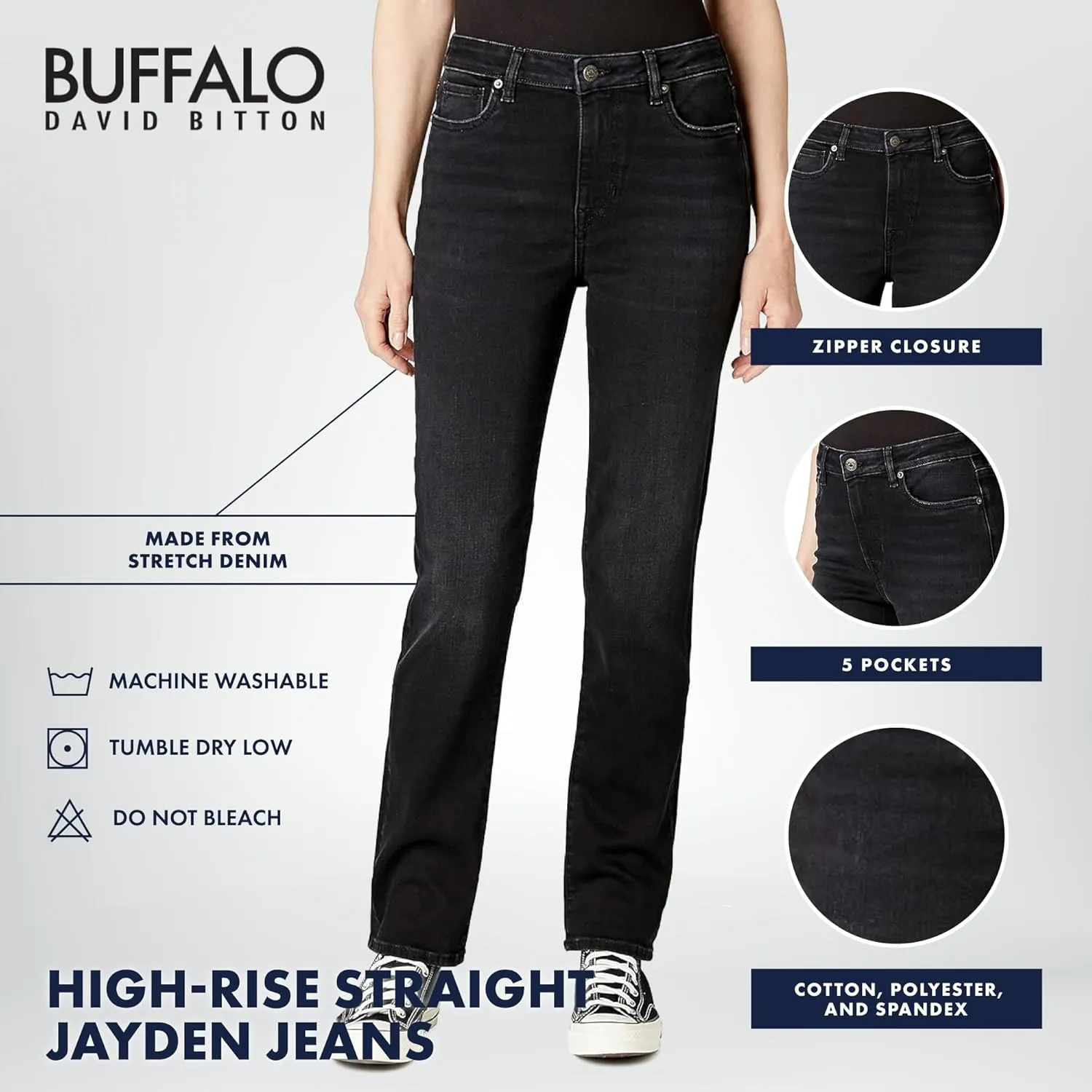 Buffalo David Bitton Women's Hi Rise Straight Jean