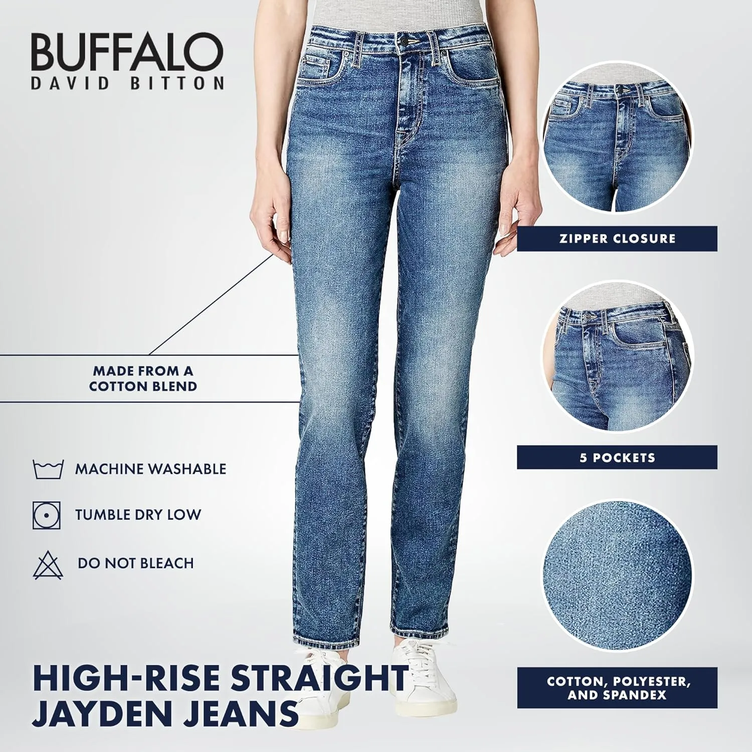 Buffalo David Bitton Women's Hi Rise Straight Jean