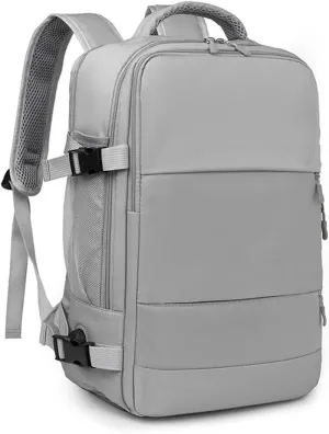 Business Smart Backpack， Waterproof fit 15.6 Inch Laptop Backpack，with USB Charqing Port,Travel Durable Backpack（gray，Cross zipper）