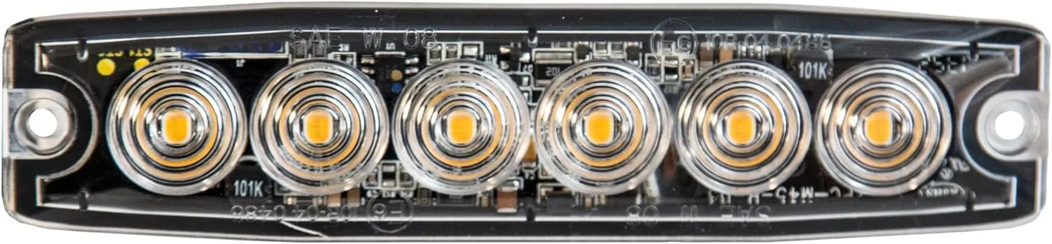 Buyers Products 8892200 5" Amber LED Strobe Light, 6 LEDs, 23 Flash Patterns, Aluminum Housing, Warning Lights For Utility Vehicles