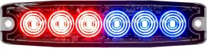 Buyers Products 8892205 5" Red/Blue LED Strobe Light, 6 LEDs, 23 Flash Patterns, Aluminum Housing, Warning Lights for Utility Vehicles
