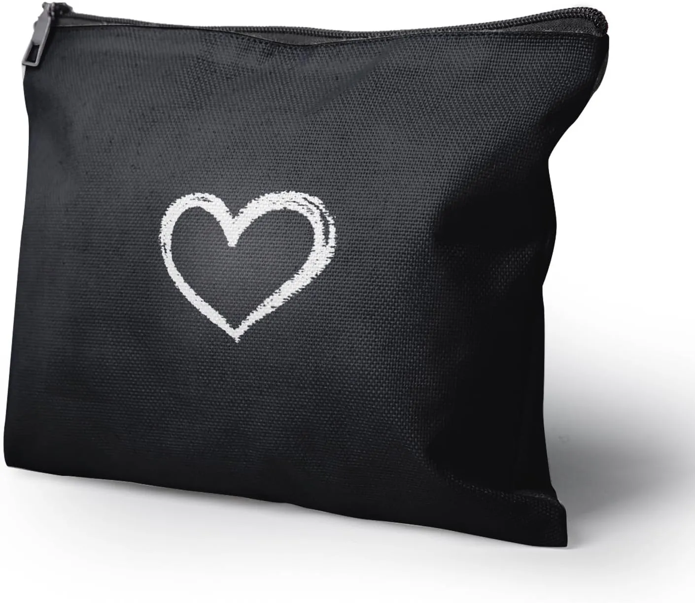 Cafl Chalk Heart Makeup Bag Travel Large Heart Cosmetic Bag Organizer toiletry Essentials Jewelry Skincare Zipper Bag For Women -10×8 inch