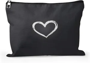 Cafl Chalk Heart Makeup Bag Travel Large Heart Cosmetic Bag Organizer toiletry Essentials Jewelry Skincare Zipper Bag For Women -10×8 inch