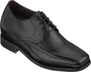 Calden Men's Invisible Height Increasing Elevator Shoes - Black Leather Lace-up Lightweight Dress Oxfords - 3 Inches Taller - K333021 - Size 10 D(M) US