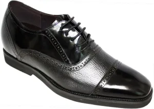 Calden Men's Invisible Height Increasing Elevator Shoes - Black Leather Lace-up Lightweight Formal Dress Oxfords - 2.8 Inches Taller - K320021 - Size 10 D(M) US