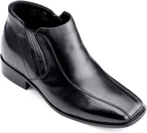Calden Men's Invisible Height Increasing Elevator Shoes - Black Premium Leather Zipper Dress Boots - 3.2 Inches Taller - K99805 - Size 6.5 D(M) US