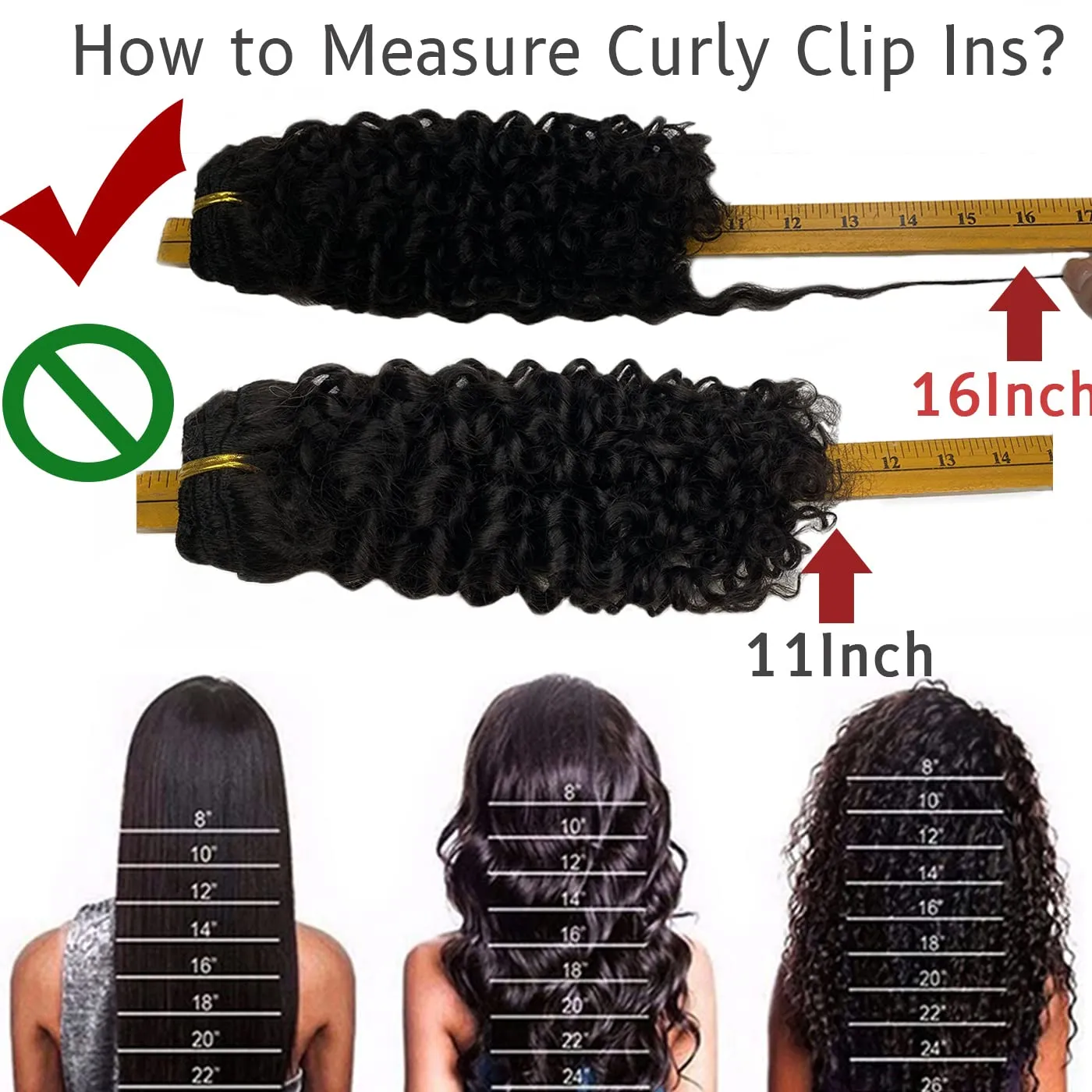 Caliee 18inch Jerry Curly Double Weft Natural Black Human Hair Extensions 3B 3C Curly Clip Ins Remy Hair Extensions 1B with 7Pcs 17Clips