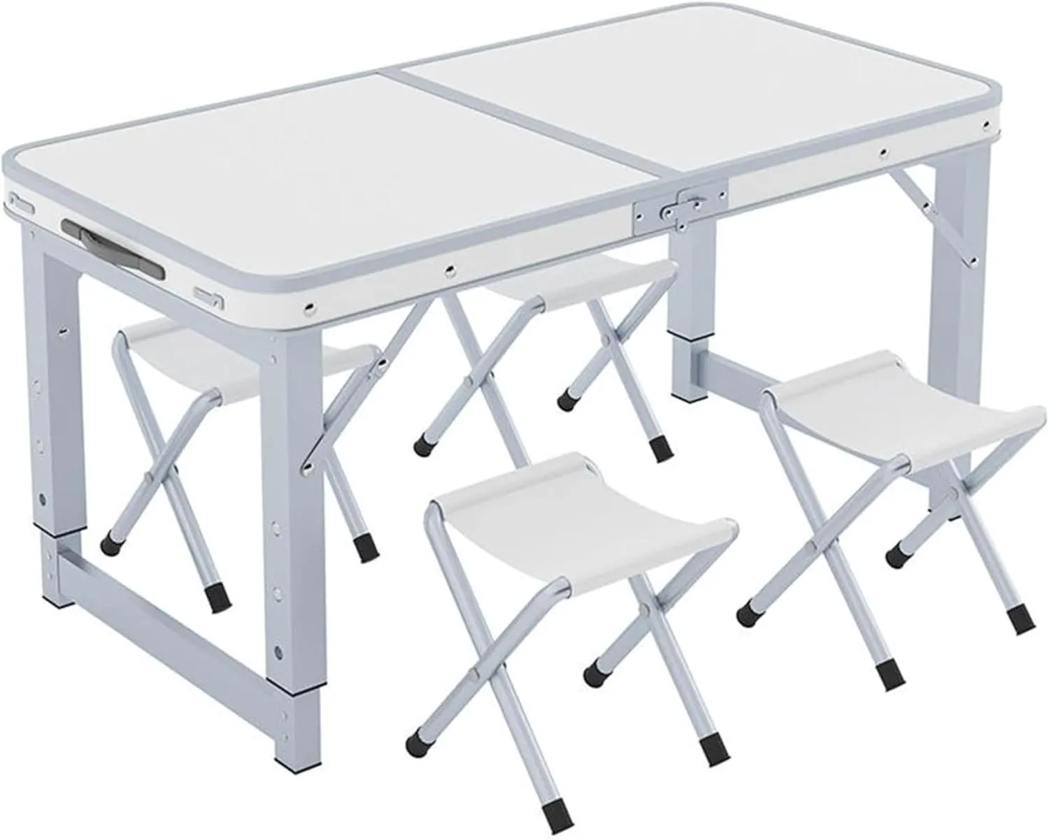 Camping Tables Folding Portable Aluminum Camping Table with Height Adjustable Trestle Picnic Table Outdoor Indoor Camp Table for Garden Sand BBQ