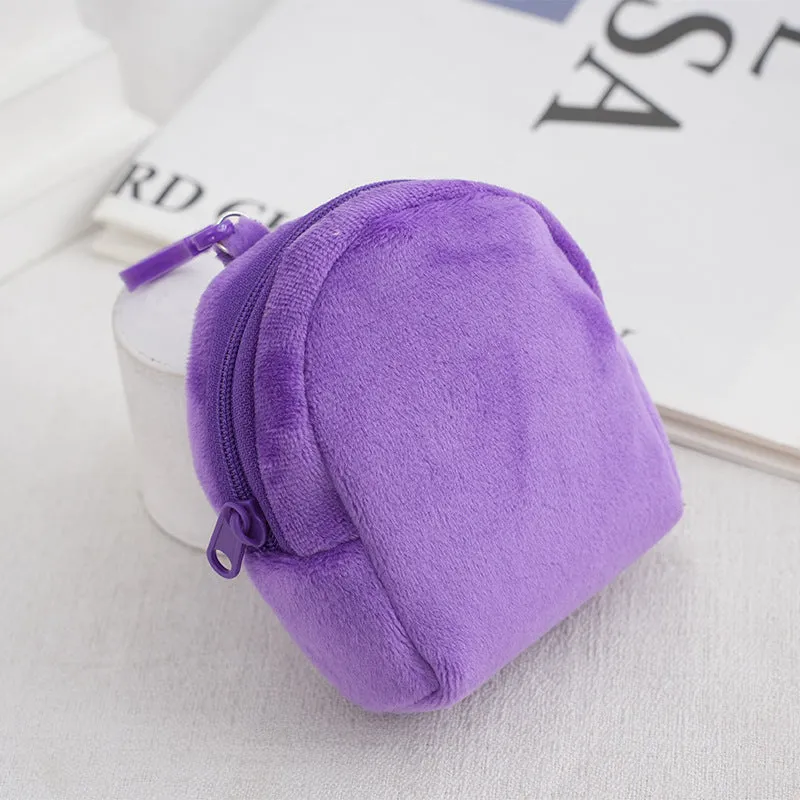 Candy Color Plush Solid Simple Cute Bags