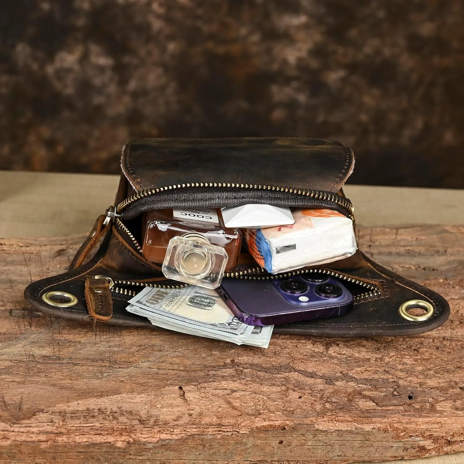 Canvas   Leather Motorcycle Travel Fanny Waist Pack Drop Thigh Leg Bag Pouch For Men Women FB2141