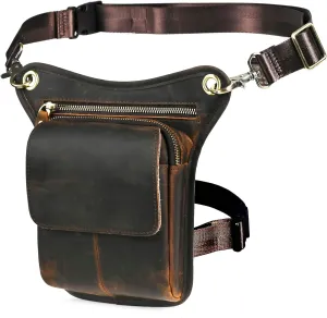 Canvas   Leather Motorcycle Travel Fanny Waist Pack Drop Thigh Leg Bag Pouch For Men Women FB2141