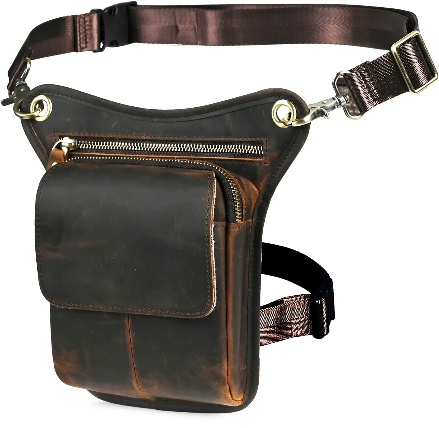 Canvas   Leather Motorcycle Travel Fanny Waist Pack Drop Thigh Leg Bag Pouch For Men Women FB2141