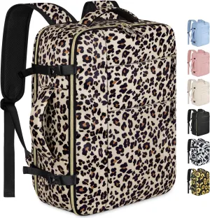 Capolo Travel Backpack for Women Men Waterproof Laptop Backpack Airlines Approved Carry On Backpack Bag Computer Bags for Business, Work, Traveling Fits 15.6 Inch Laptop(Leopard)