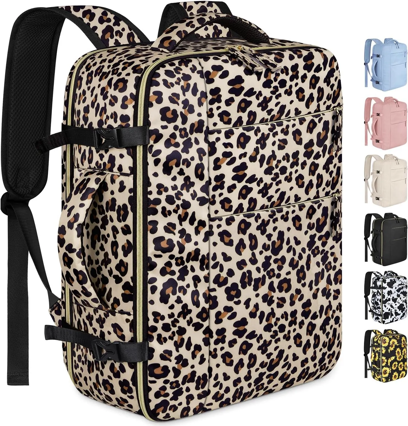 Capolo Travel Backpack for Women Men Waterproof Laptop Backpack Airlines Approved Carry On Backpack Bag Computer Bags for Business, Work, Traveling Fits 15.6 Inch Laptop(Leopard)