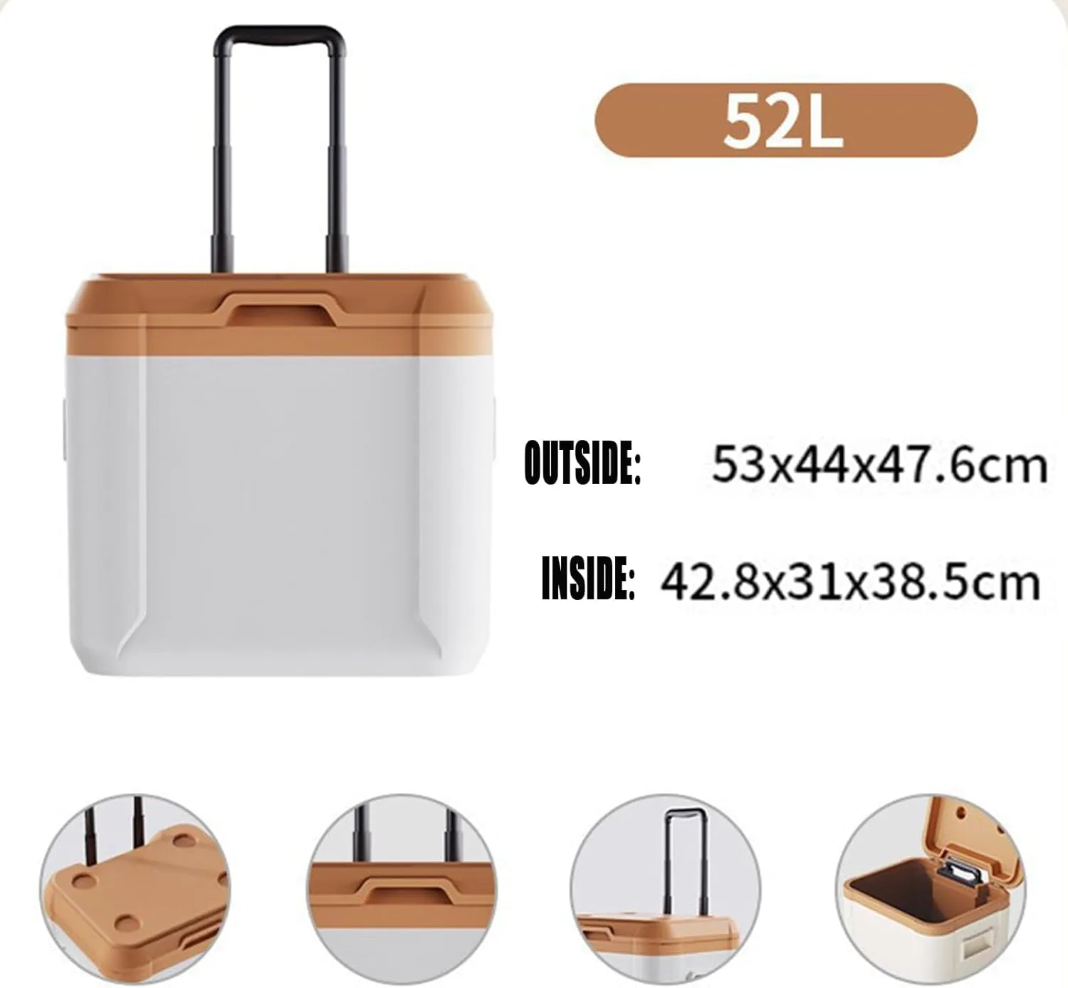 Car Camping Coolers for RAM ProMaster/Rampage/Concept/Dakota/ProMaster City, Leak Proof Cooler, Portable Lightweight Ice Chest Box, Compartments Waterproof Insulated Bag,B-Brown