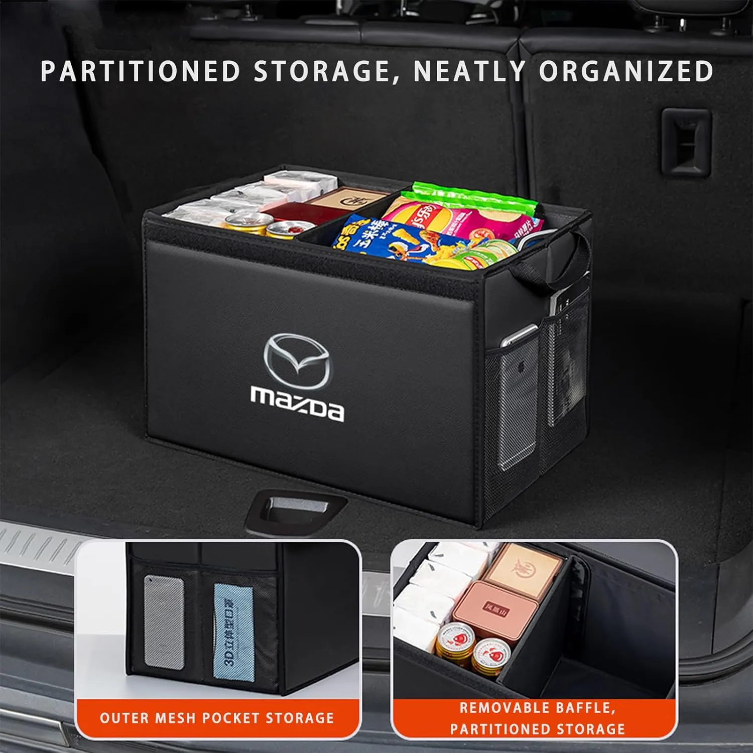 Car Trunk Organizer for Mazda CX-5 KE 2012-2015 Thickened Car Boot Tidy Storage Box Tailor-made Lidded Storage Bins for Home Car Outdoor Camping Travel,D