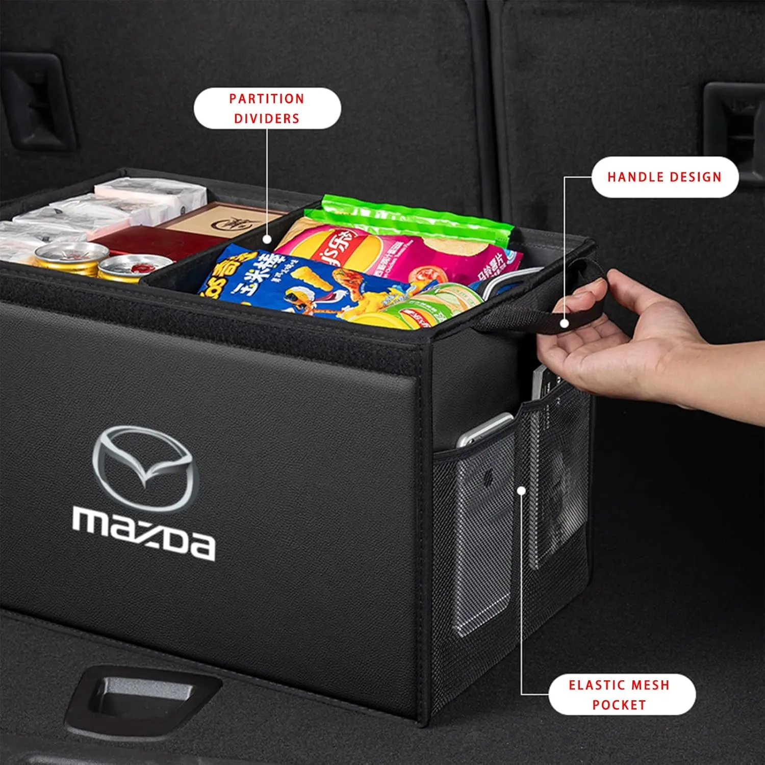 Car Trunk Organizer for Mazda CX-5 KE 2012-2015 Thickened Car Boot Tidy Storage Box Tailor-made Lidded Storage Bins for Home Car Outdoor Camping Travel,D
