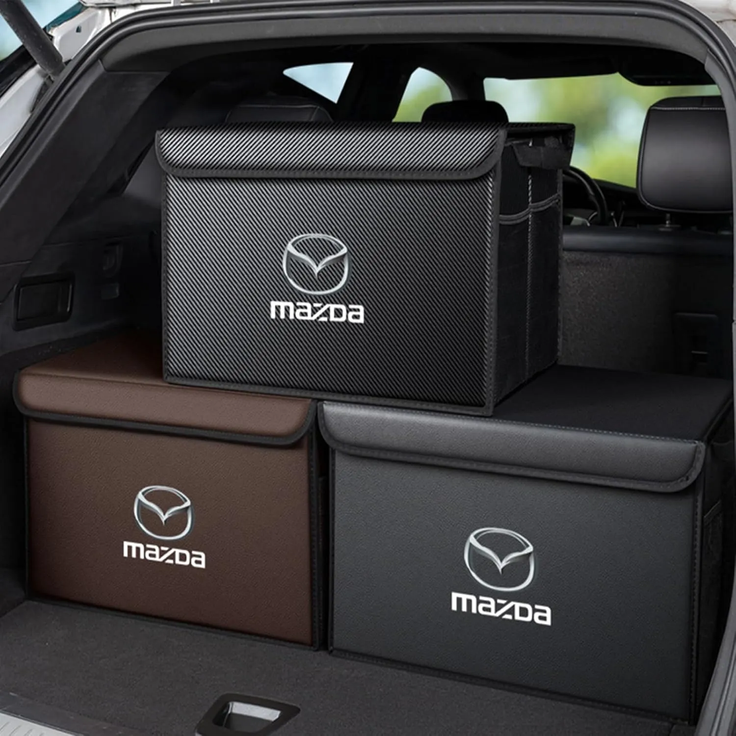 Car Trunk Organizer for Mazda CX-5 KF 2nd Facelift 2022 - Thickened Car Boot Tidy Storage Box Tailor-made Lidded Storage Bins for Home Car Outdoor Camping Travel,B