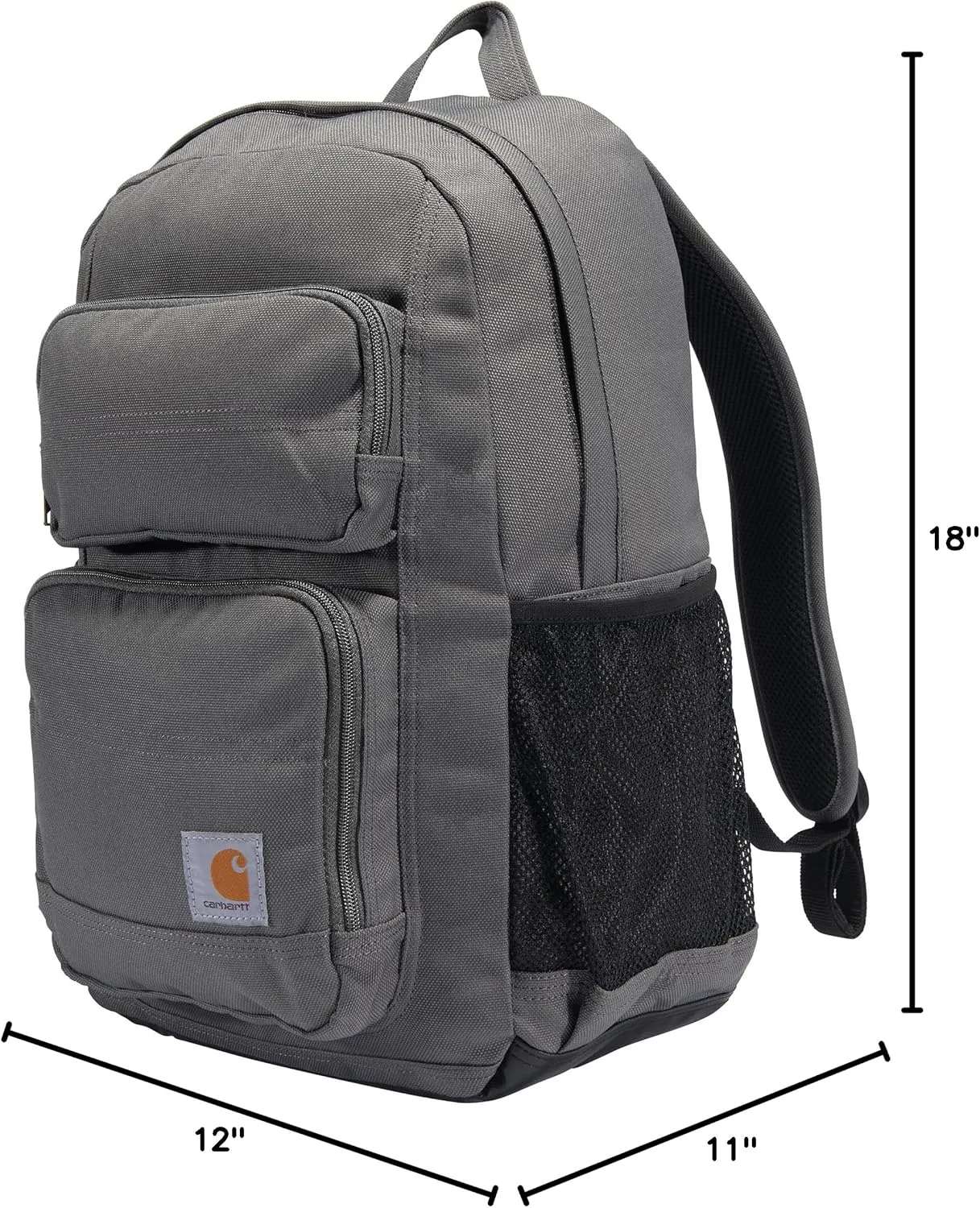 Carhartt Single-Compartment, Durable Pack with Laptop Sleeve and Duravax Abrasion Resistant Base, 27L Classic Backpack (Gravel), One Size